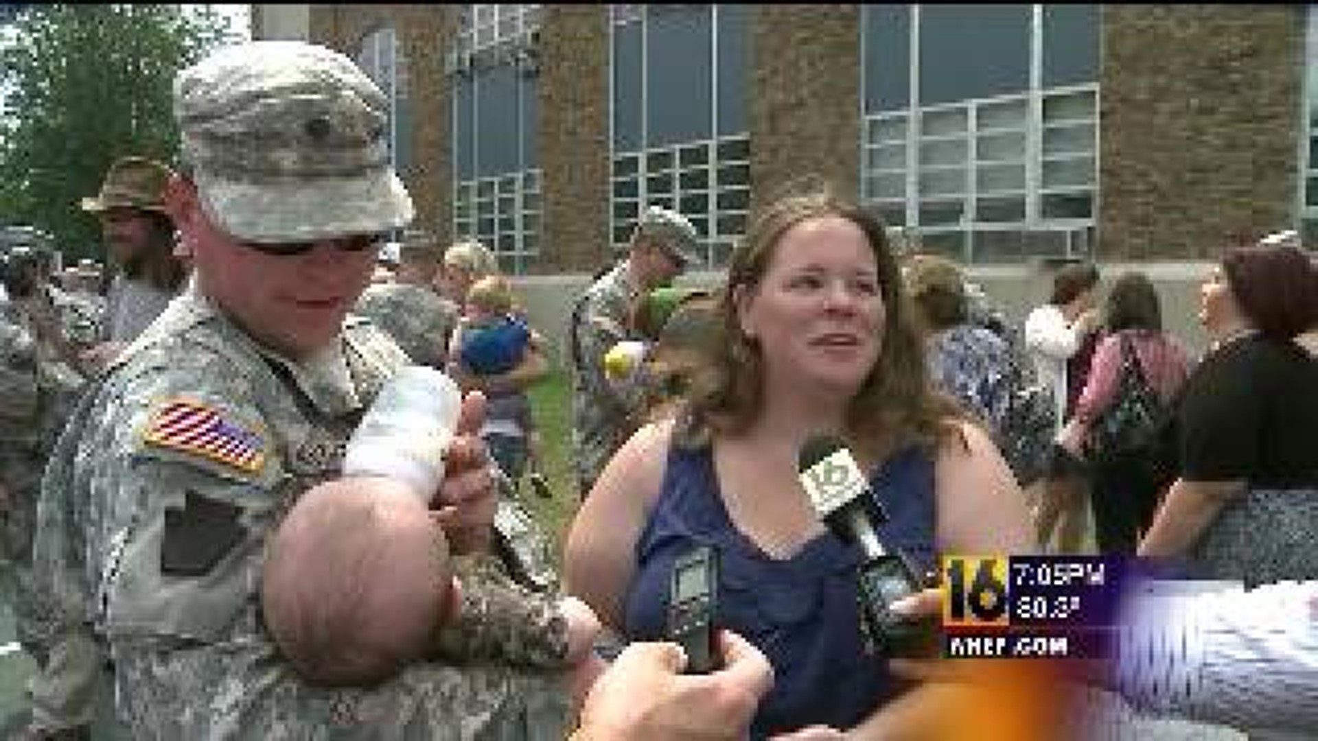 Friends and Families Wait for Soldiers to Return