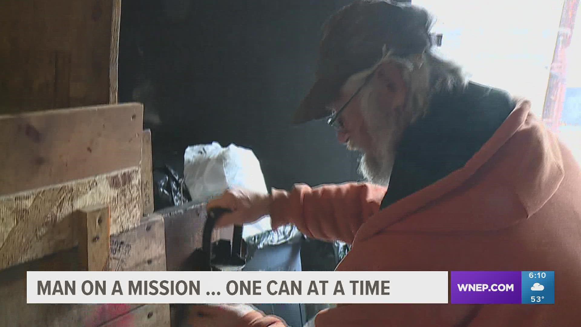 Some people try to do their part to help the environment by recycling cans and a man from Wayne County can say he's collected more than a million.