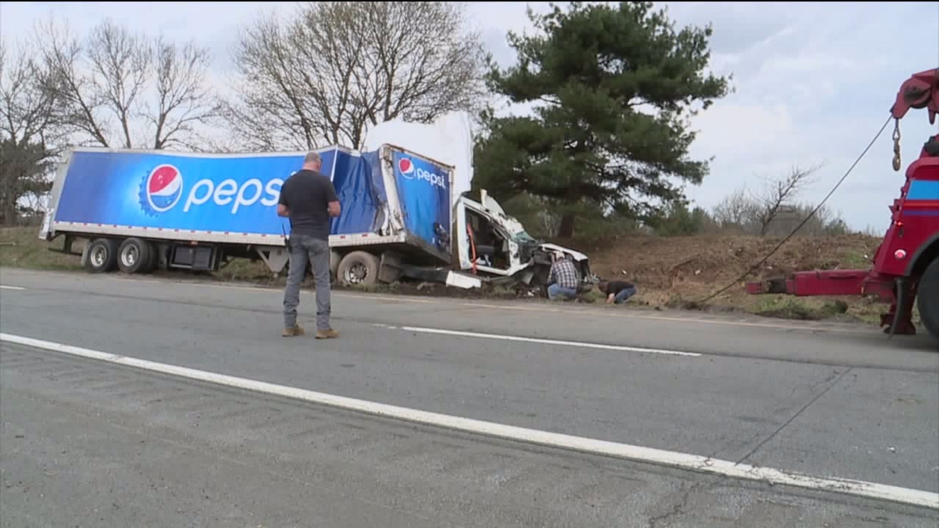 Tractor Trailer Crash on Interstate 84