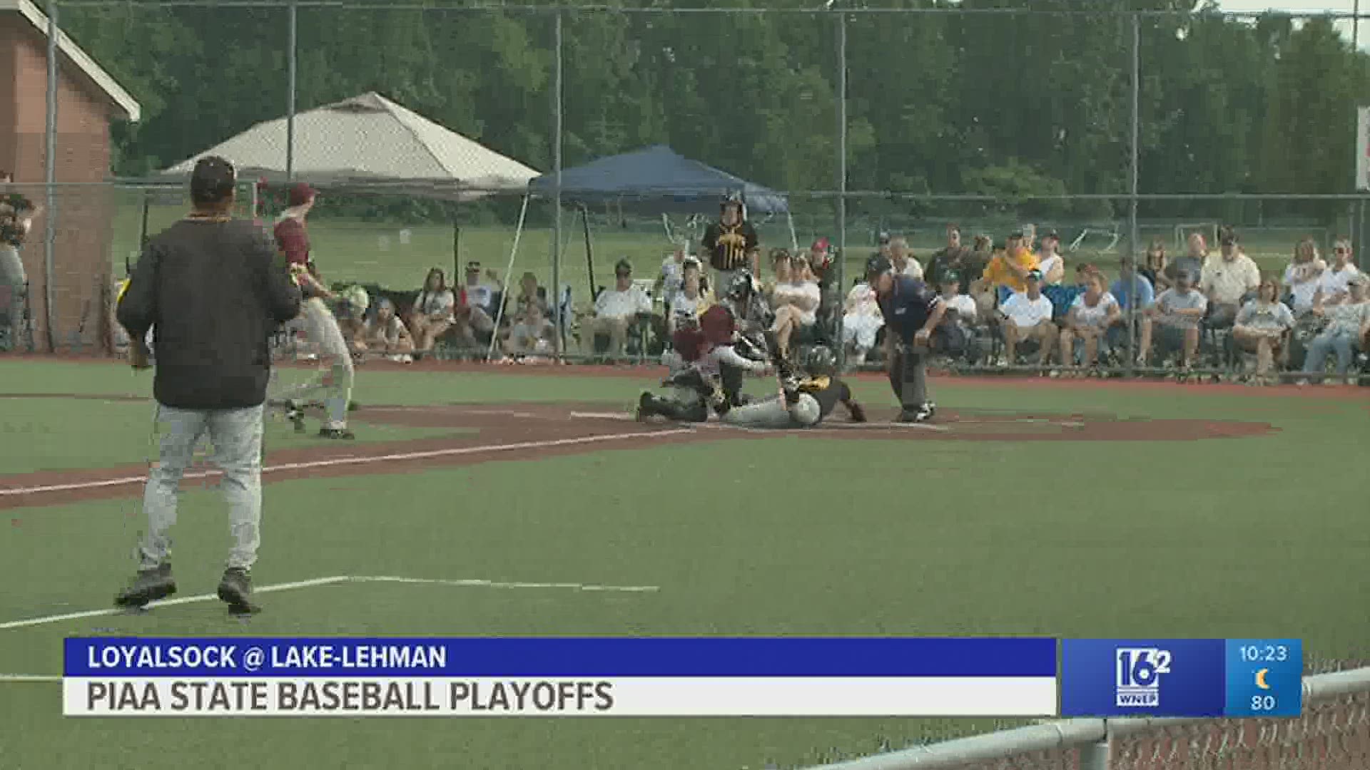 Lake-Lehman scored five runs in the 7th to rally past Loyalsock 13-12 in the State 'AAA' baseball playoffs.