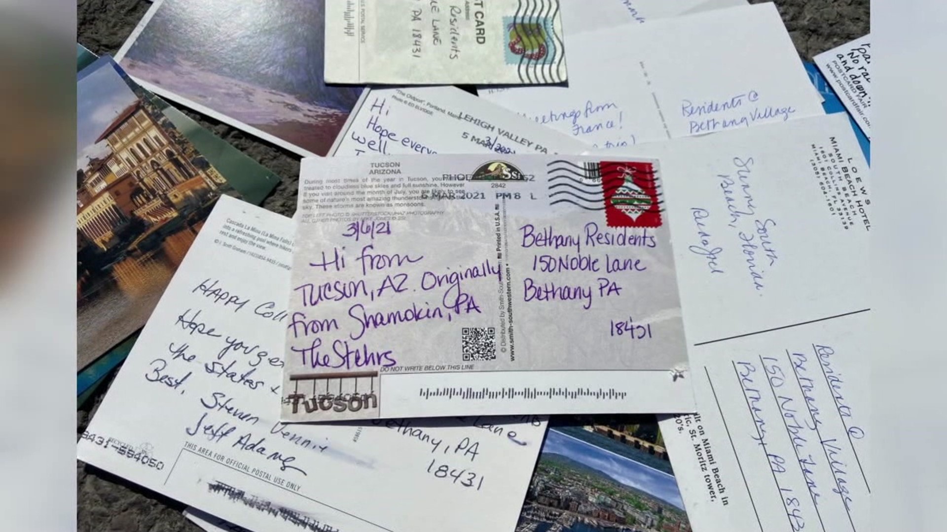 Some days as many as 800 postcards come in for the folks in Wayne County.