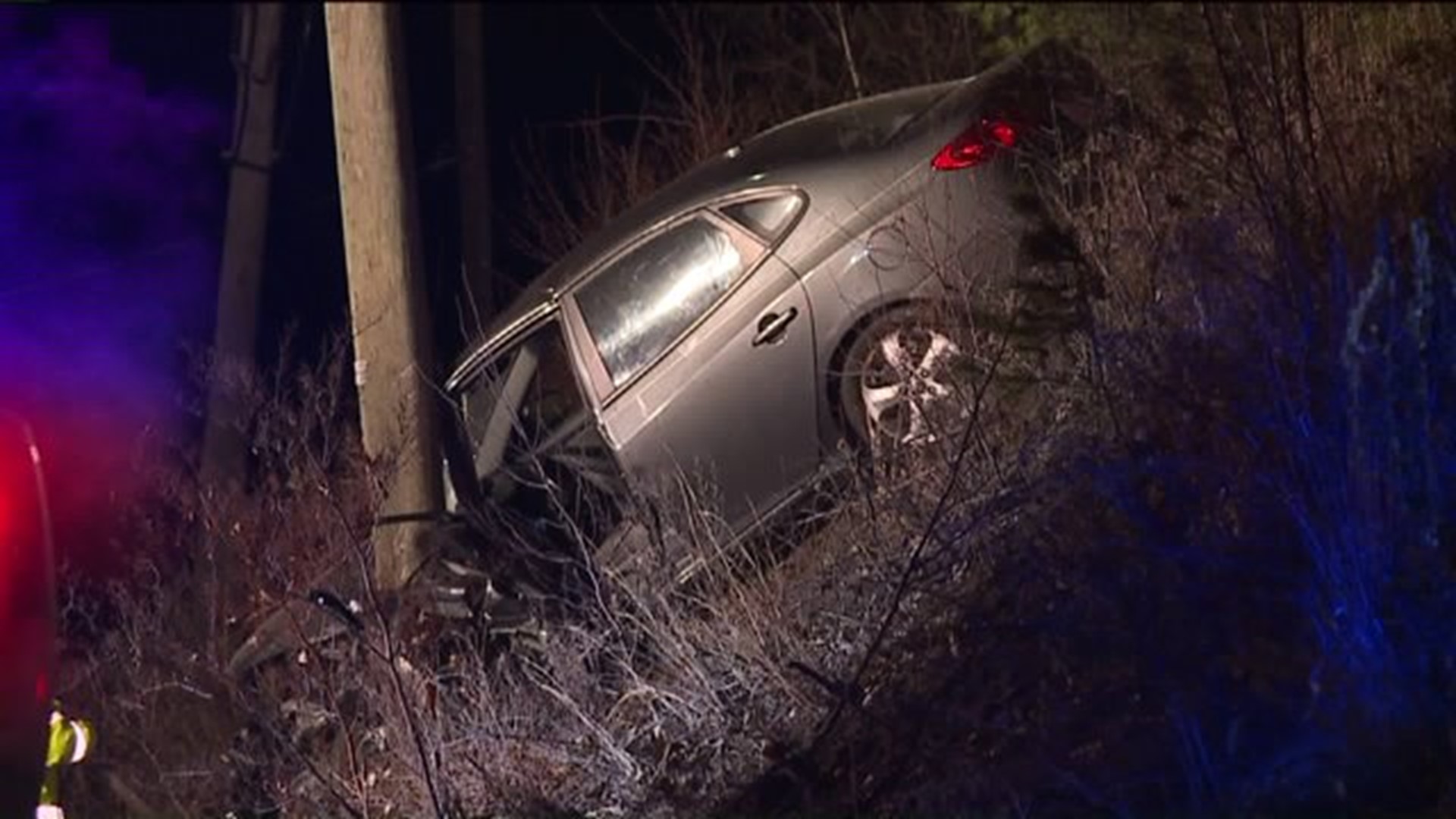 Car Crashes Into Pole, Crash Under Investigation