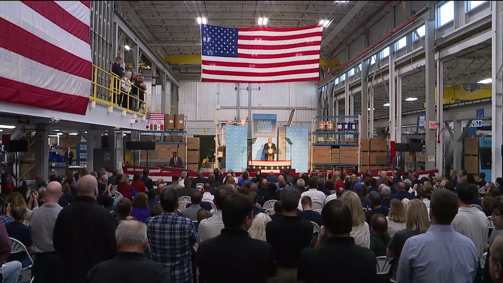 Employees at Two Plants get to Listen to Vice President Rally for Trump Administration`s New Trade Deal