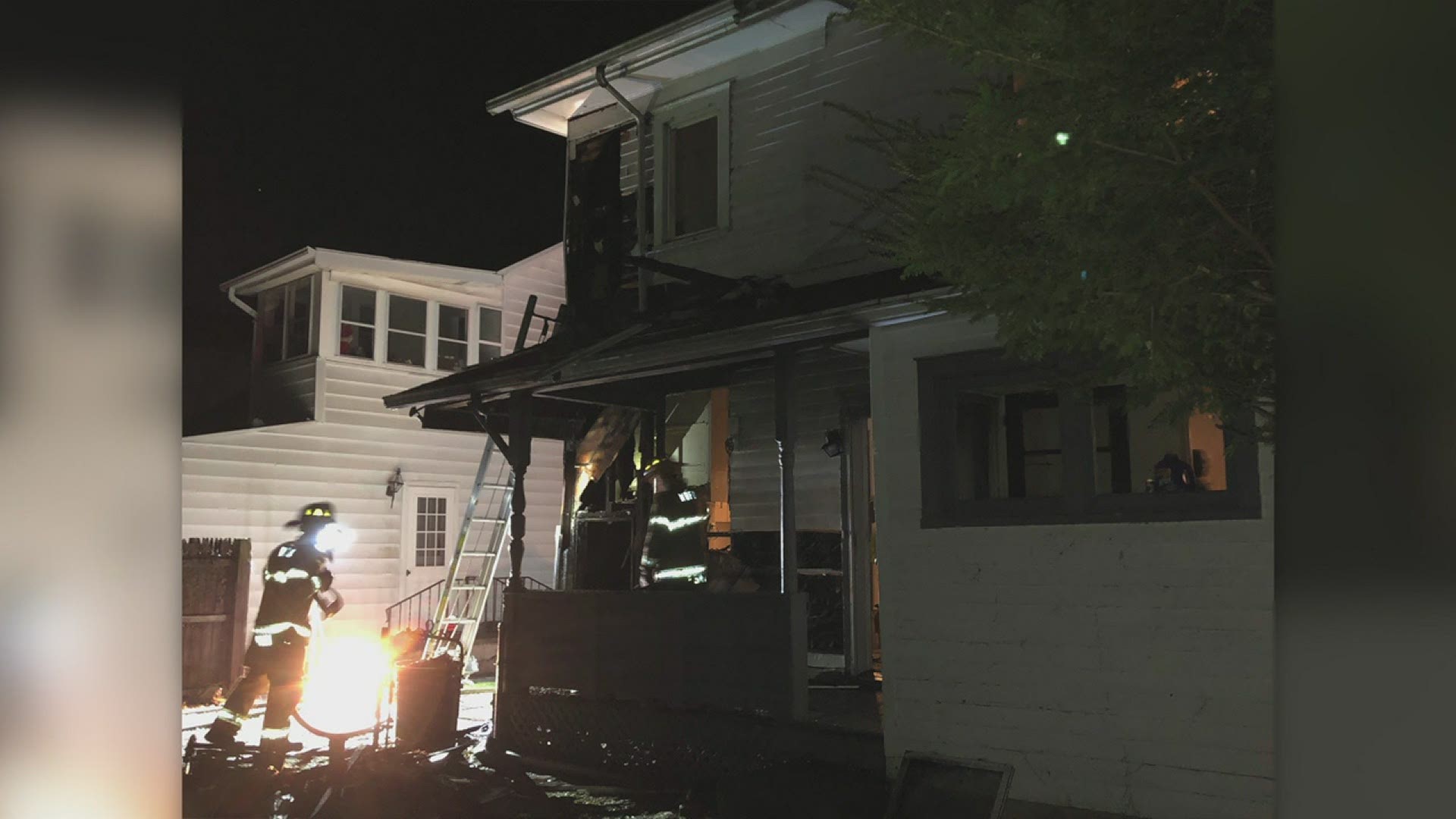 Four children and two adults made it out safely after a fire at the home on South Franklin Street.