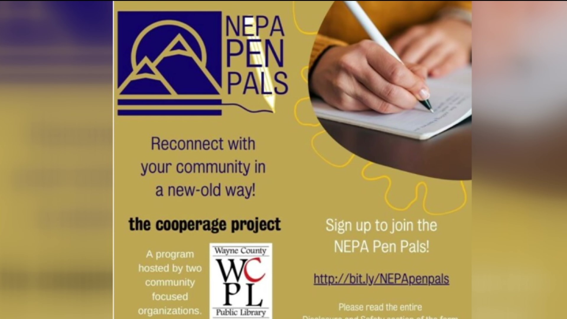 Many people are finding ways to reconnect offline during the pandemic. A program in Wayne County is having folks put pen to paper to do so.
