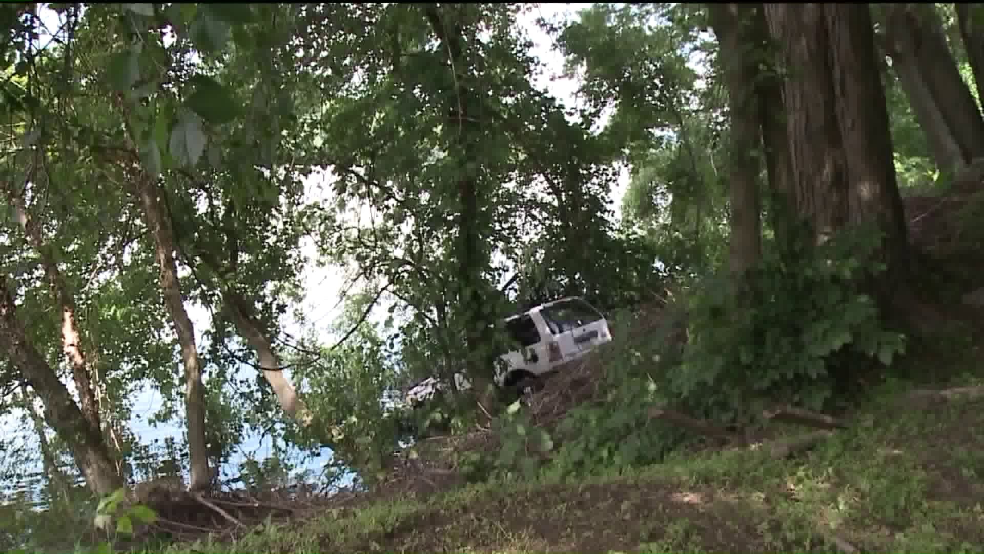 SUV Ends Up in River