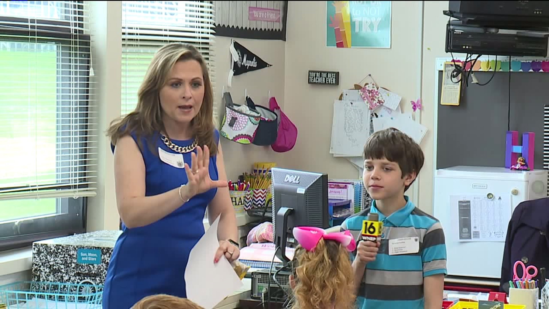 Newswatch 16's Mindi Ramsey at Career Day in Clarks Summit