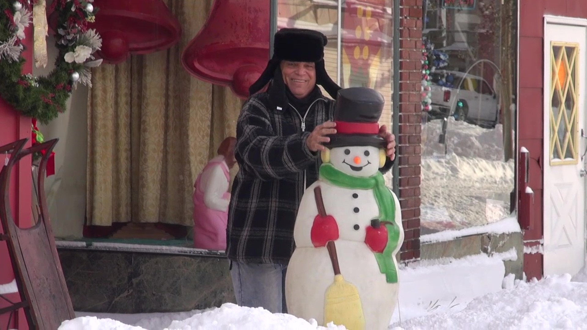 Folks in northern Lackawanna County were out on Thursday enjoying the first blast of wintery weather.