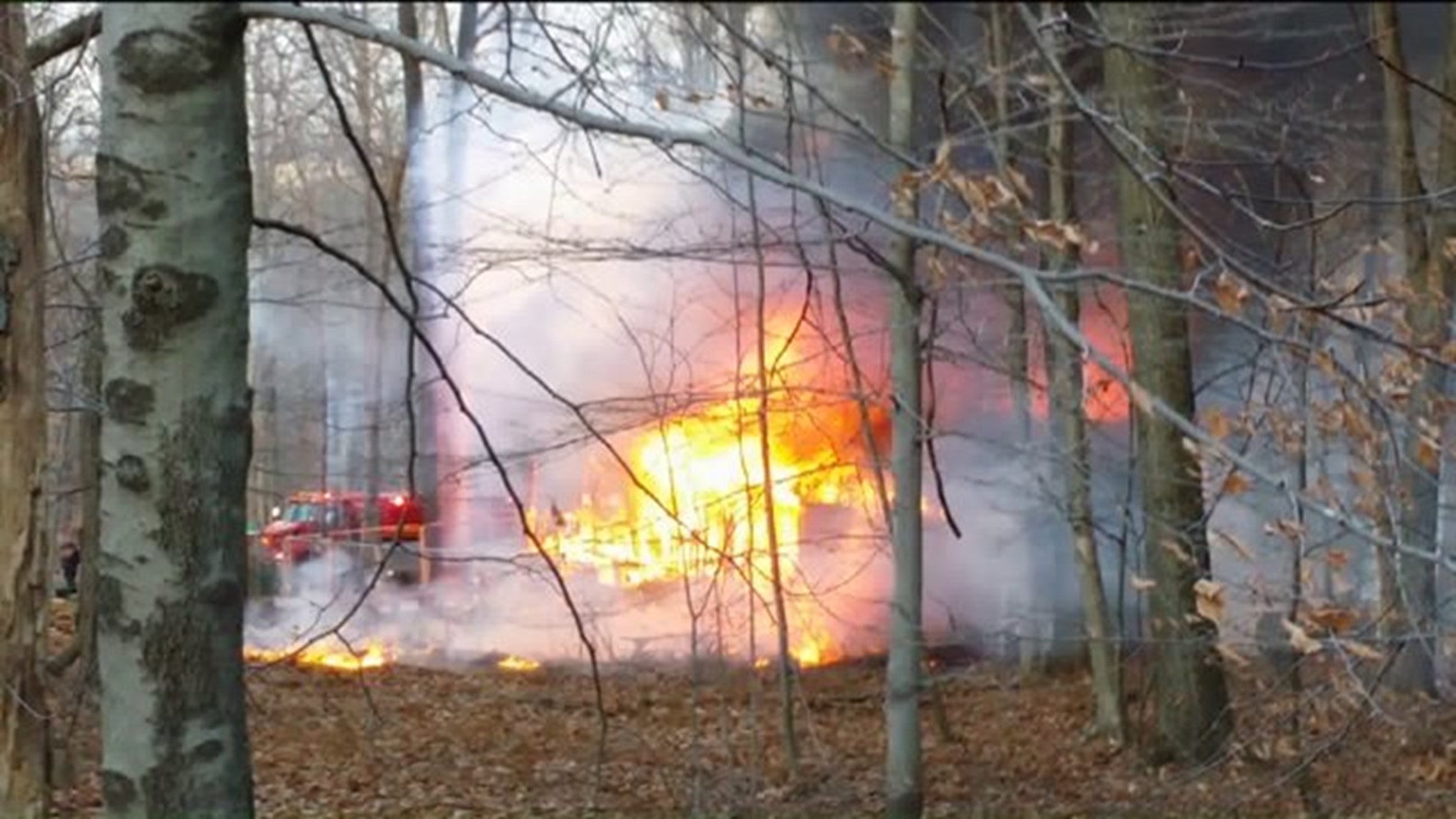 Flames Destroy Home in Poconos