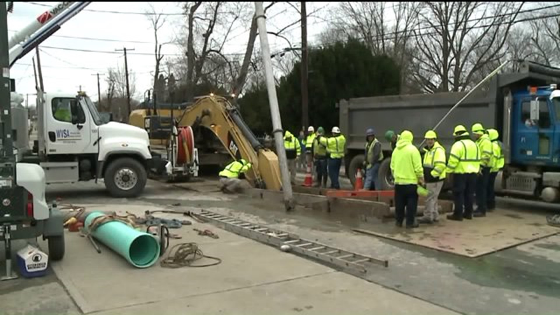 Sewer Main Fixed, Road in Need of Repair