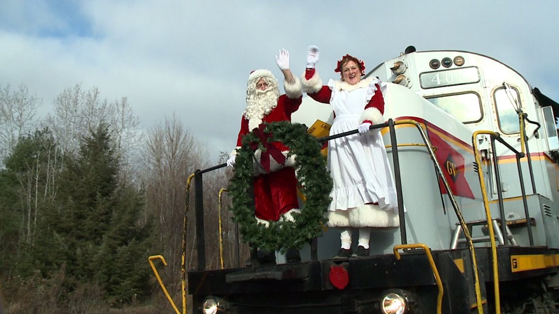 Santa Rides into Carbondale on Train