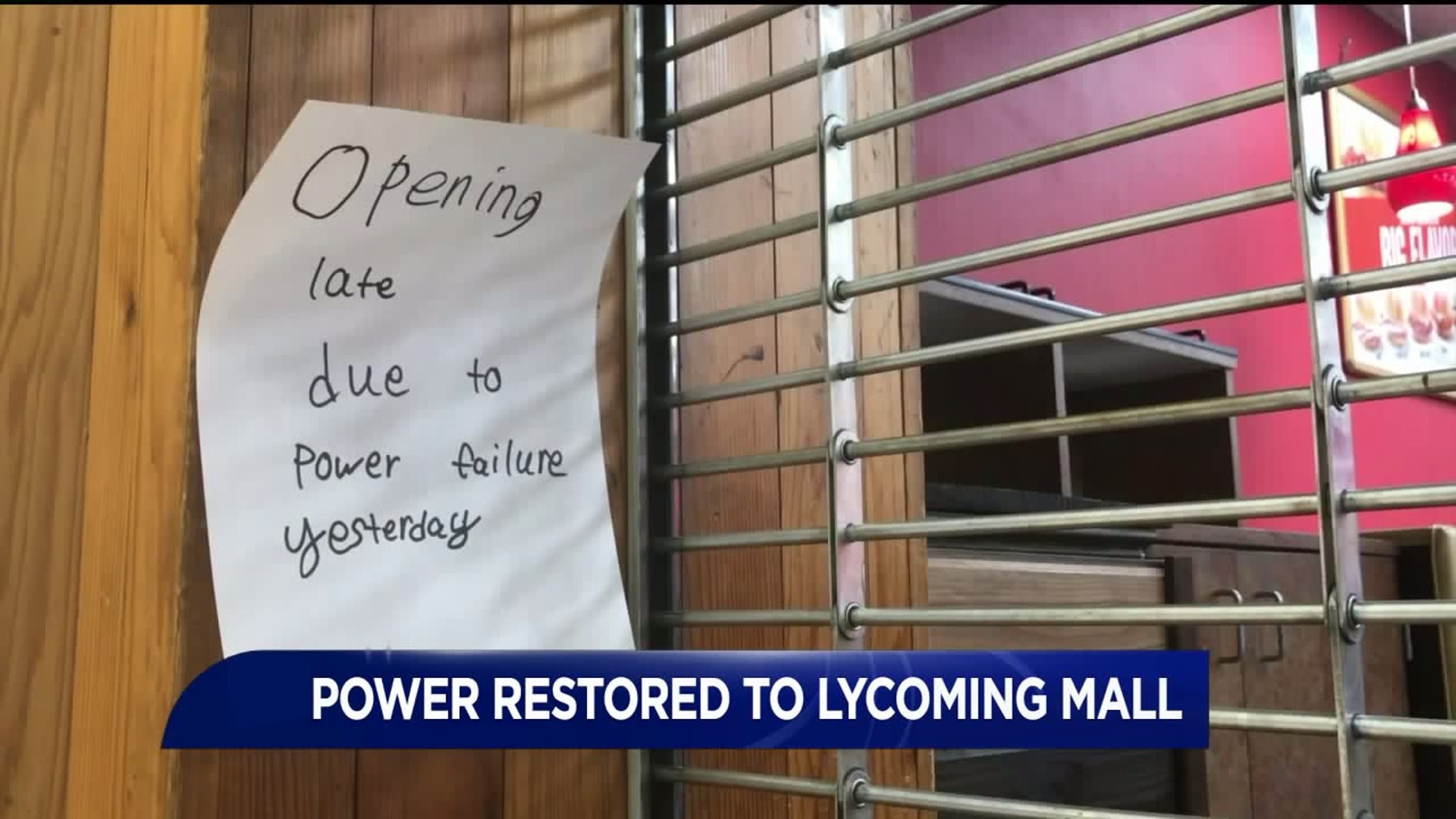 Power Back on at Lycoming Mall