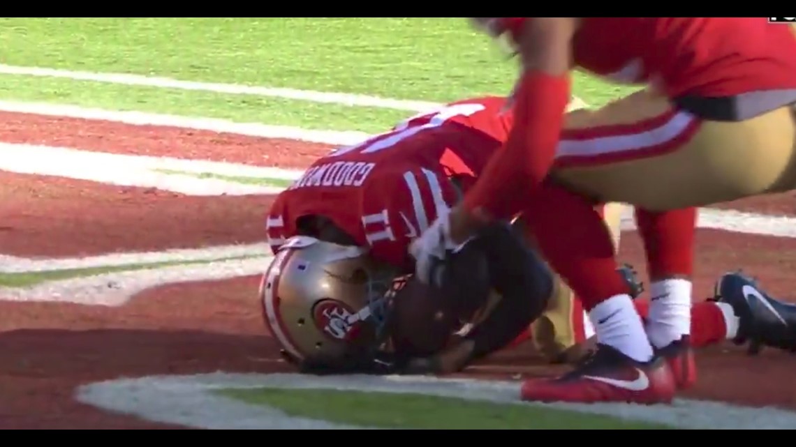 NFL news: San Francisco 49ers Marquise Goodwin scores emotional touchdown  after losing newborn son