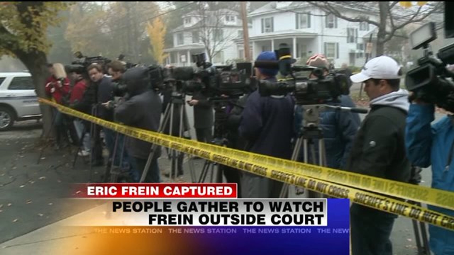 Residents Gather To Watch Frein Outside Court