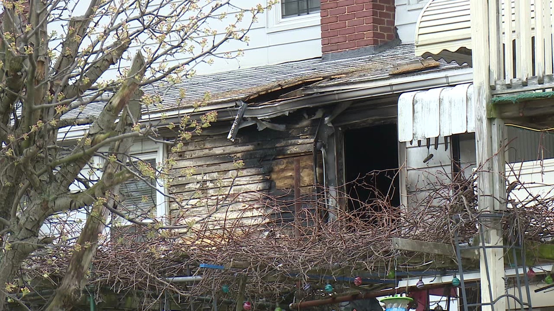 An apartment building on North Locust Street in Hazleton caught fire.