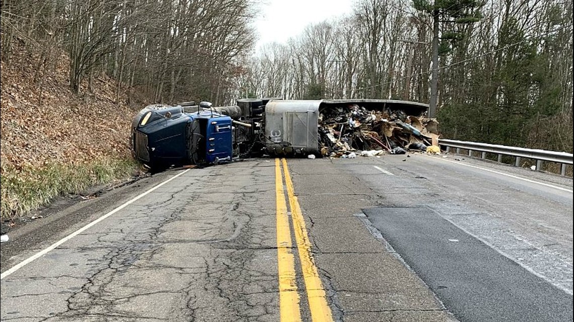 Crash Dumps Trash, Closes Road in Schuylkill County | wnep.com
