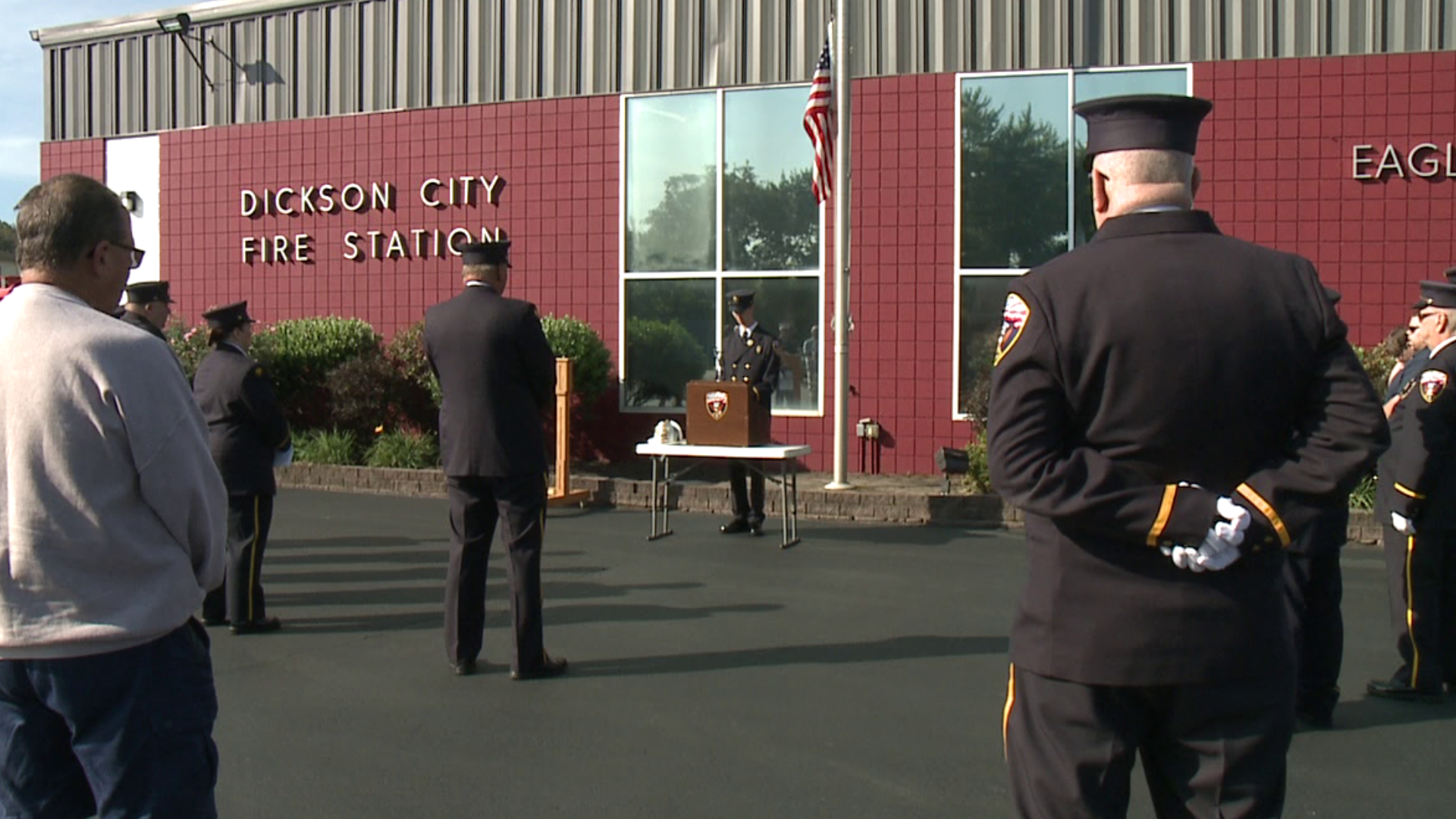 First responders read the names of the 343 New York City Firefighters who lost their lives.