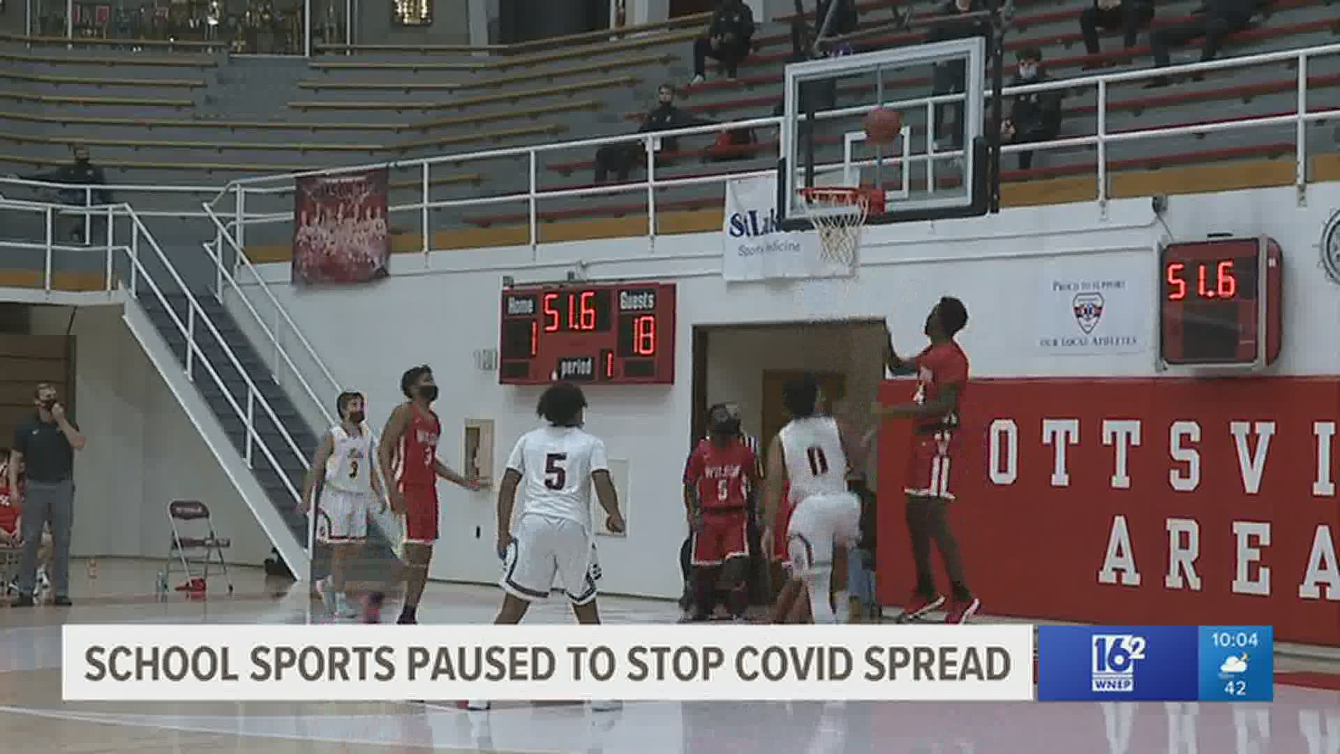 With just one day before the restrictions began, the Pottsville Area School District decided to hold its first and possibly last basketball game Friday.