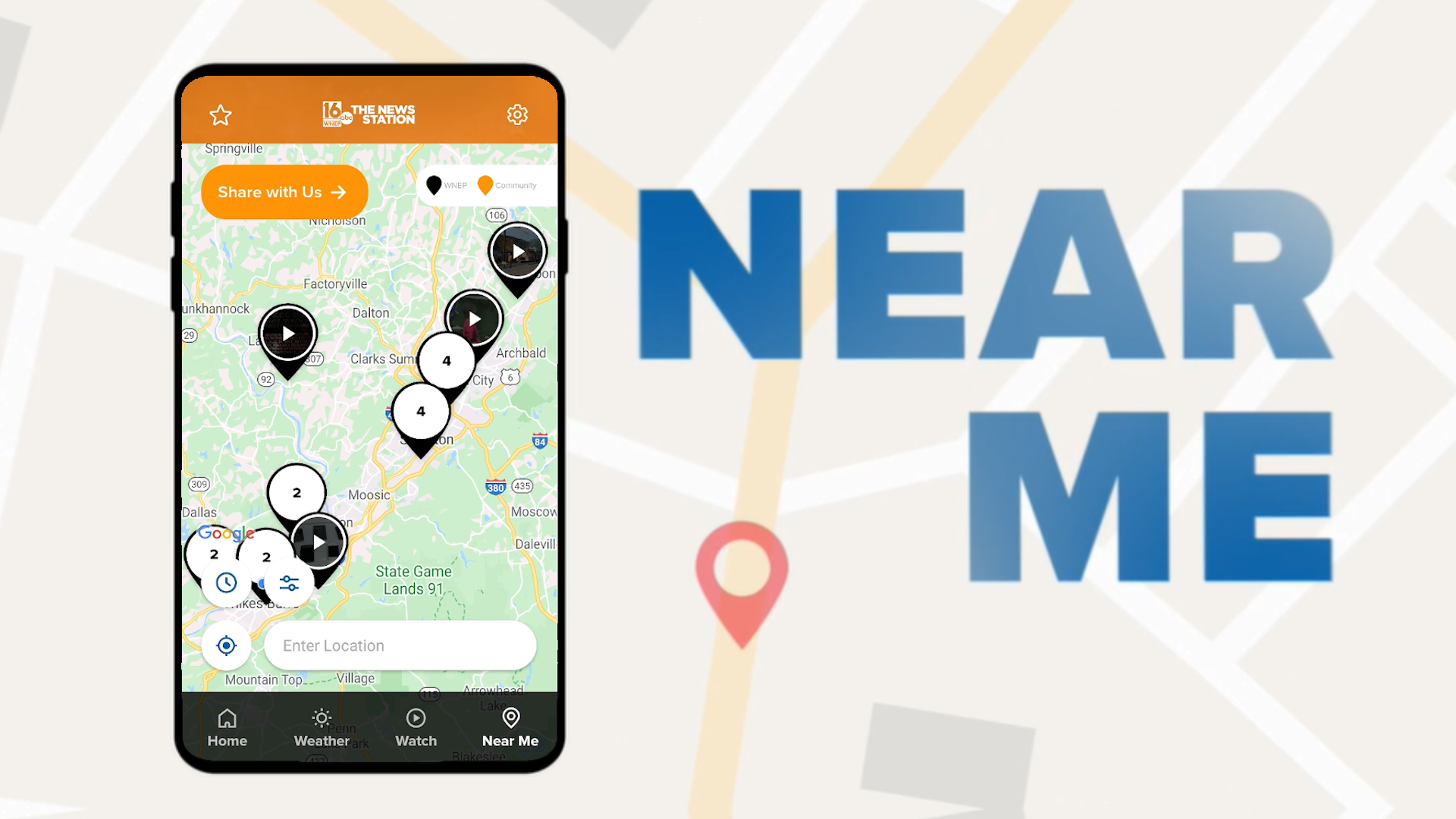 You can now share photos and videos of news spotted in your neighborhood right in the WNEP app, through a new feature called "Near Me."