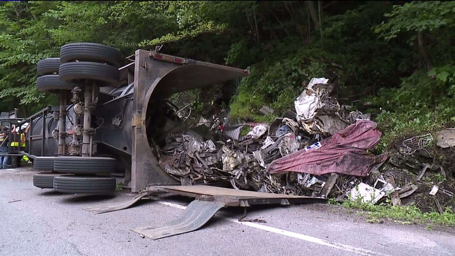 Route 29 Closed After Truck Spills Trash onto Road