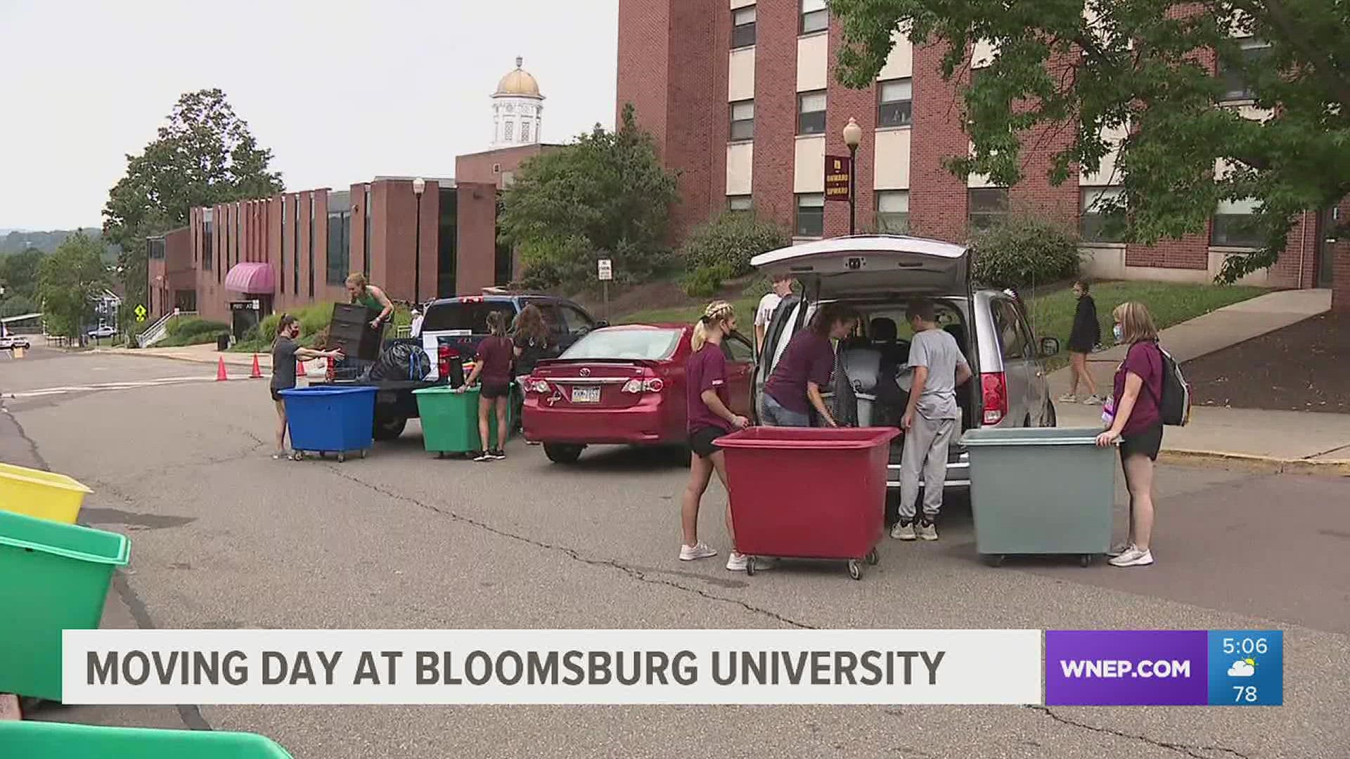 It's Welcome Week at Bloomsburg University but moving in looks a bit different thanks to the pandemic.