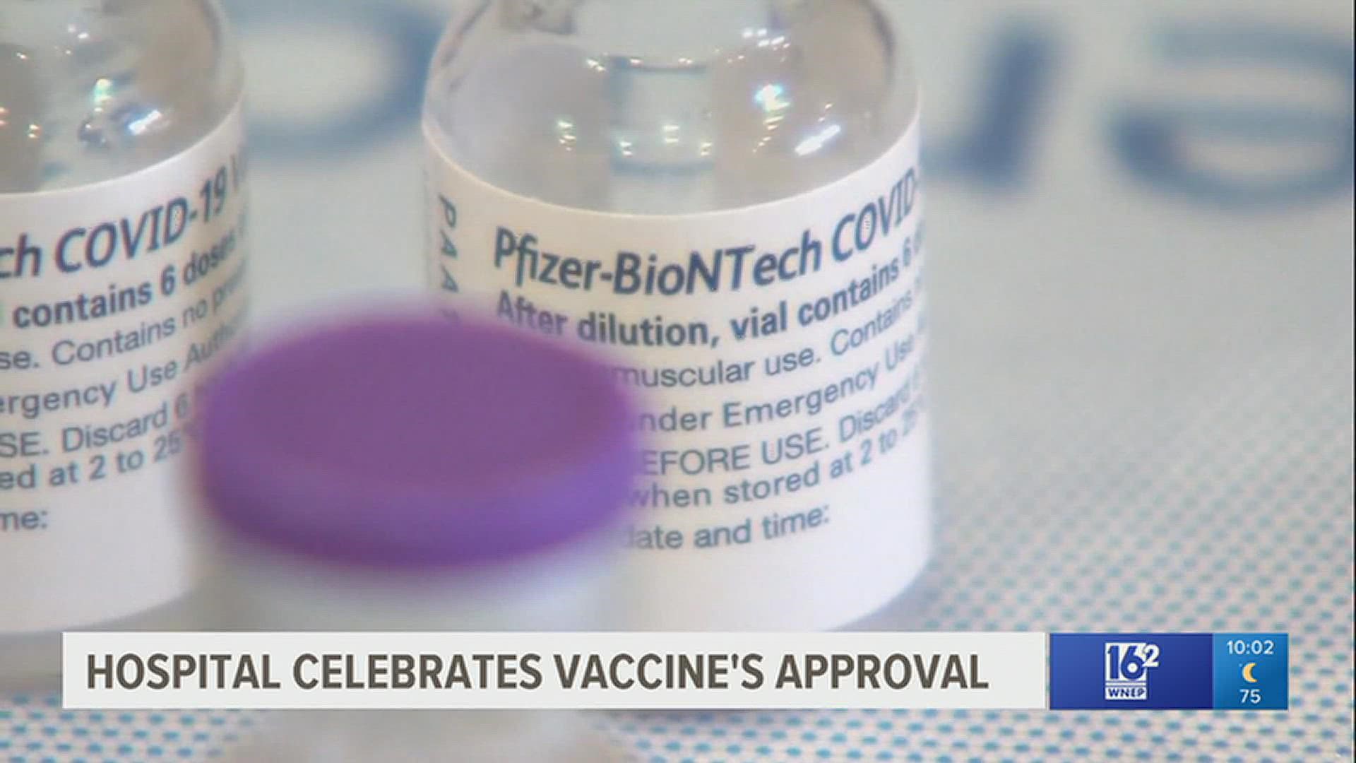 The FDA signed off on the Pfizer vaccine Monday.