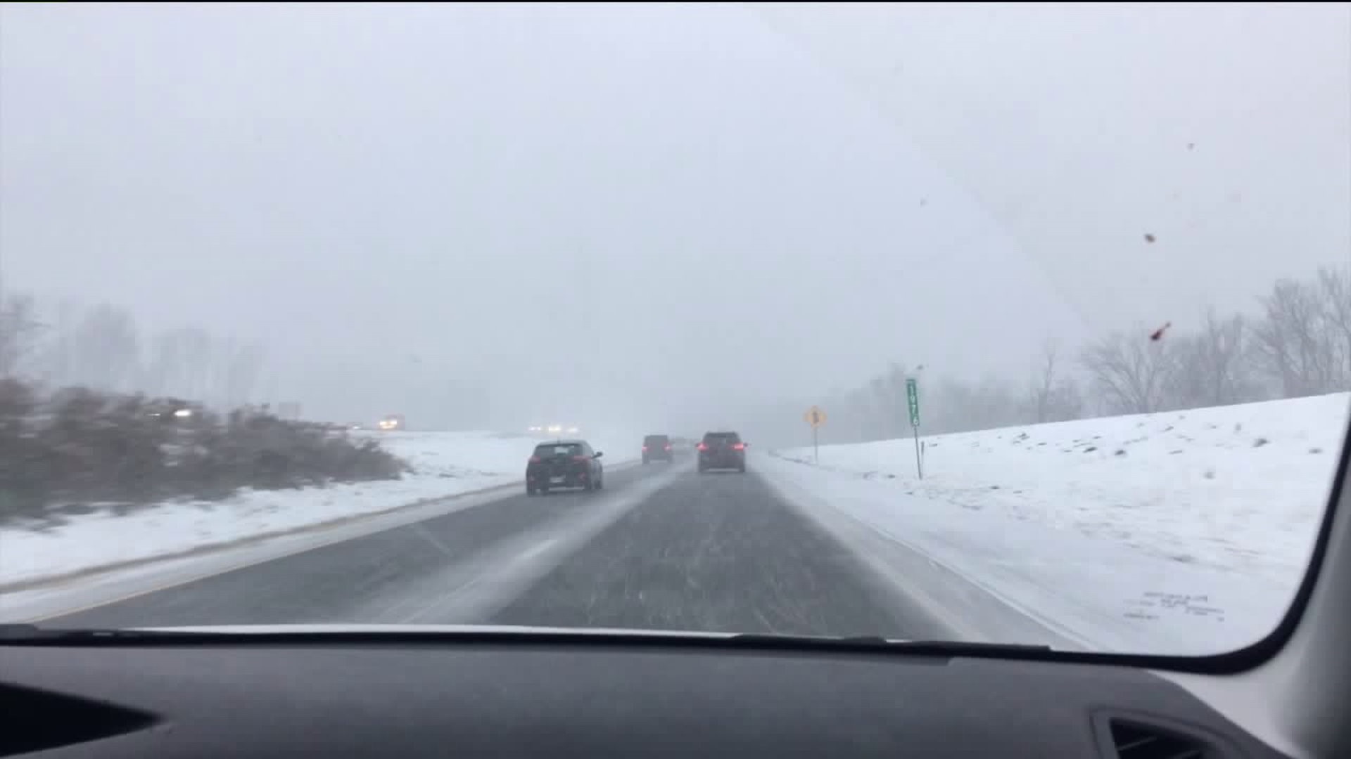 Holiday Travelers Deal with White-out Conditions on Highways