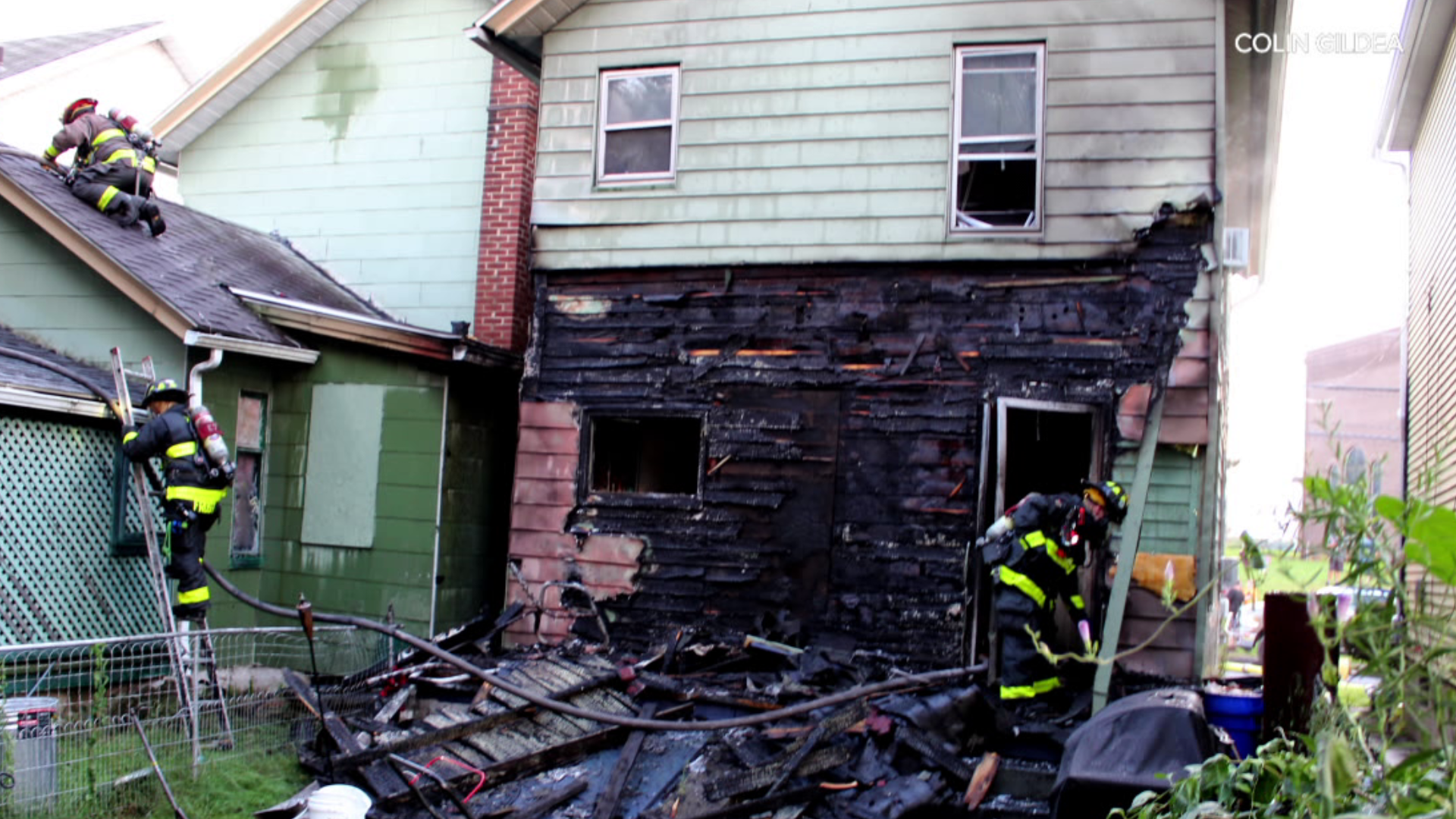 Flames broke out at a home just after 6 p.m.