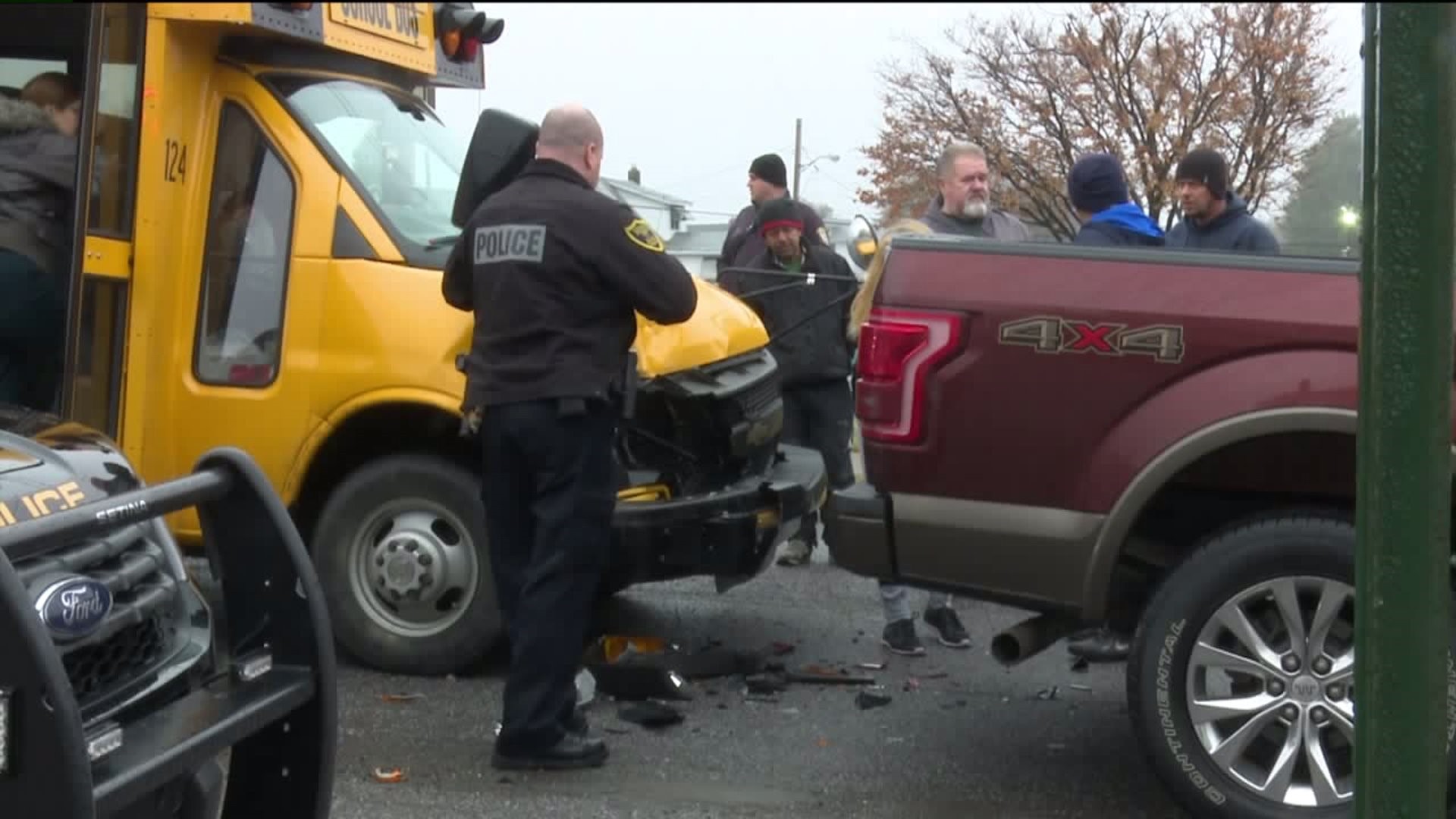 School Bus, Pickup Crash in Hazleton