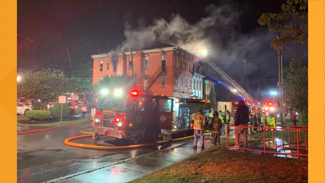 Flames damage apartment building in Danville