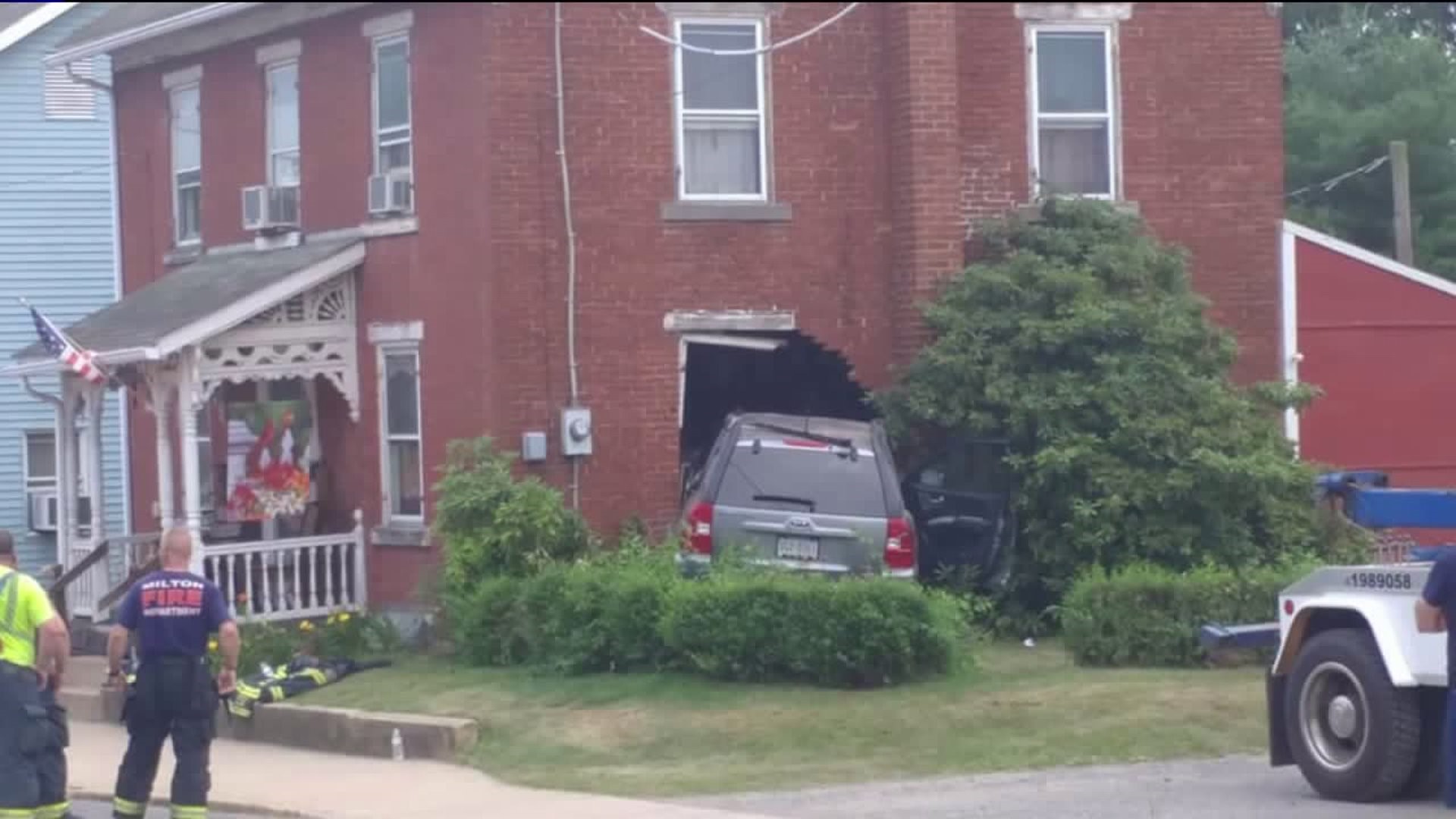 SUV Plows into Home in Milton