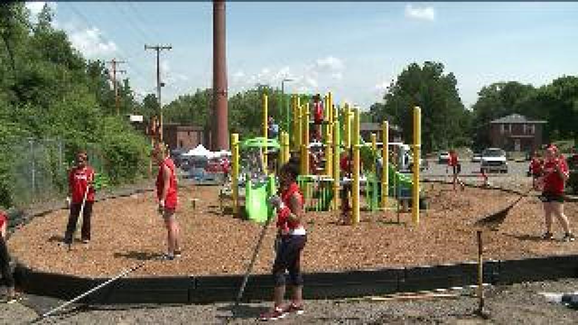 Volunteers Build Playground For Valley View Terrace