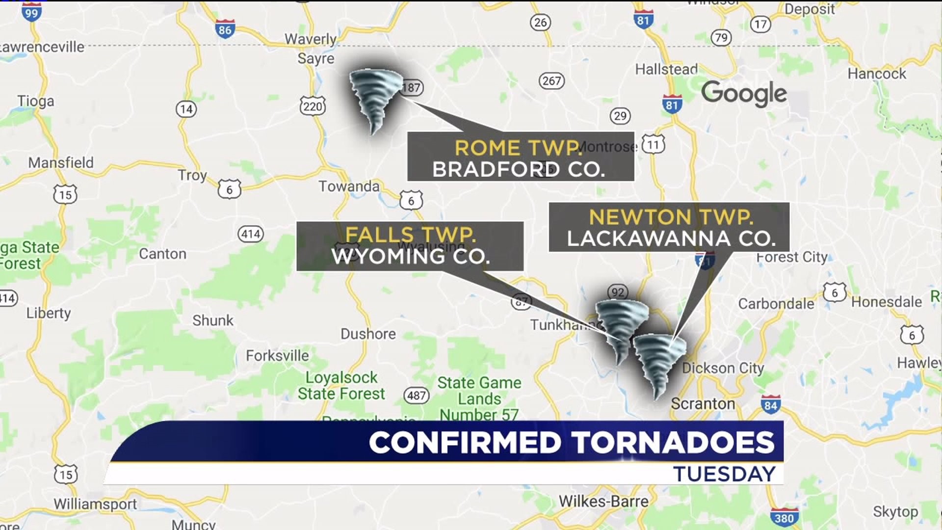 NWS: Weak Tornado Confirmed in Wyoming County Tuesday
