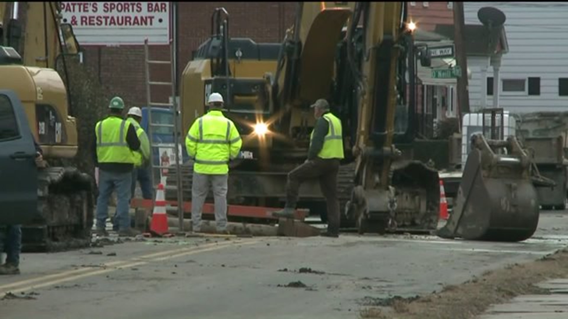 Sewer Break Ties Up Traffic in Wilkes-Barre