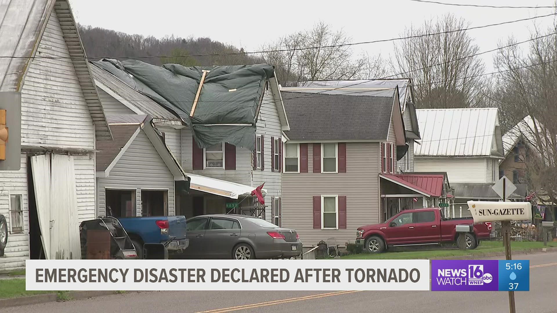 The Lycoming County Commissioners declared an emergency disaster after a tornado ravaged part of the county last month.