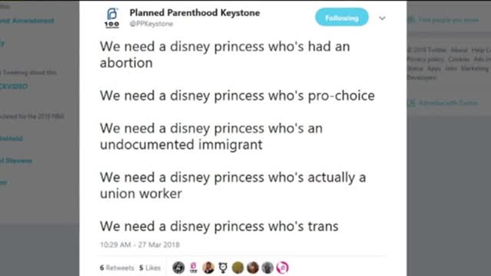 Reaction to Planned Parenthood's Controversial 'Disney' Tweet
