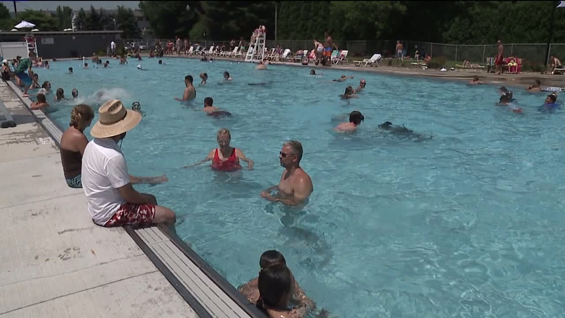 Popular Day at the Public Pool