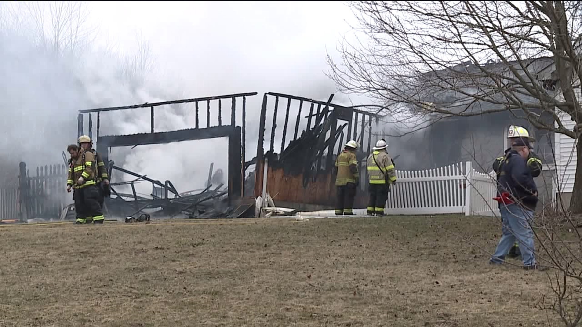 Garage Fire Spreads to Home