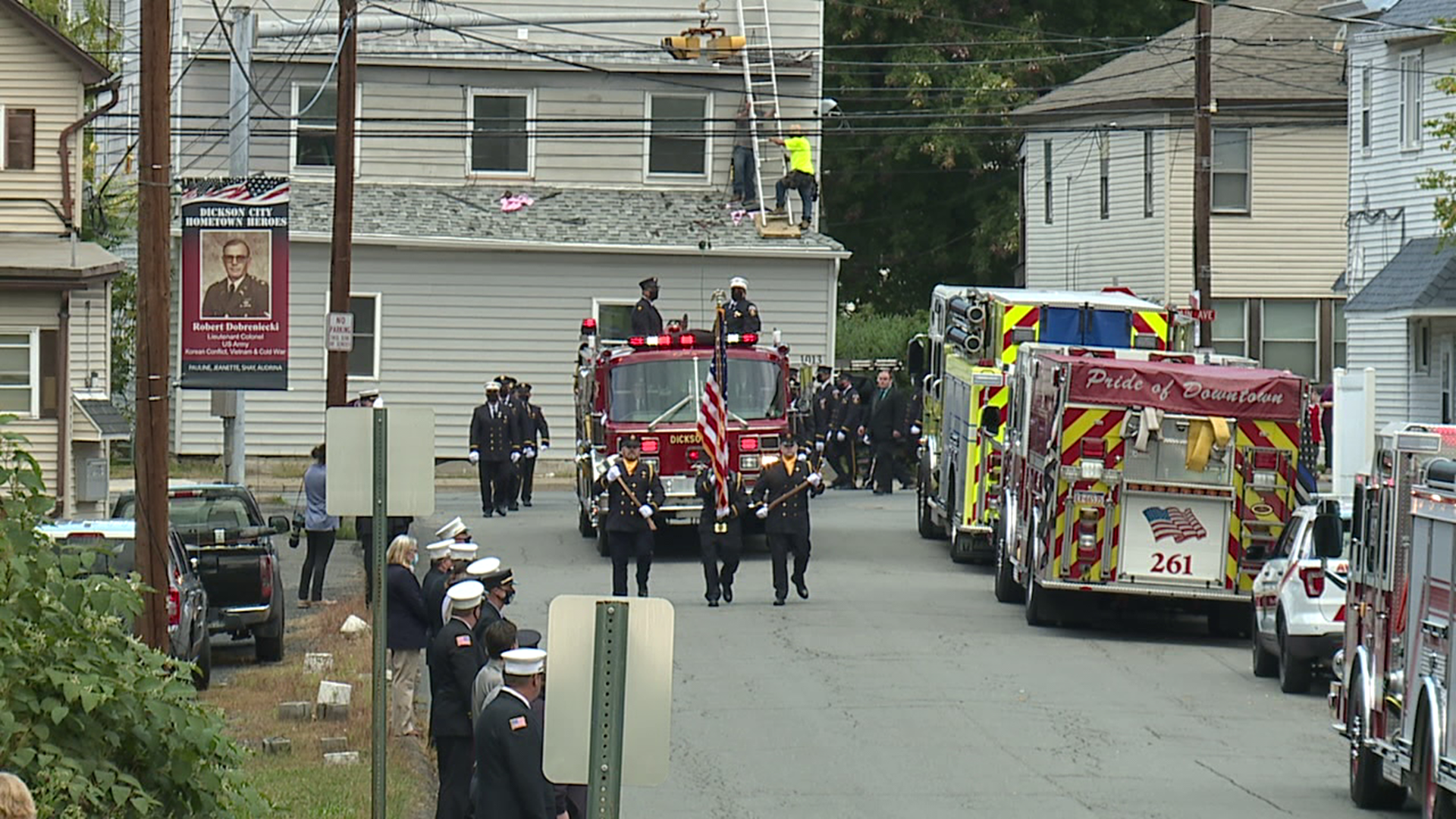 Volunteer firefighters took part in a one of a kind funeral procession for a beloved member of Eagle Hose Company.