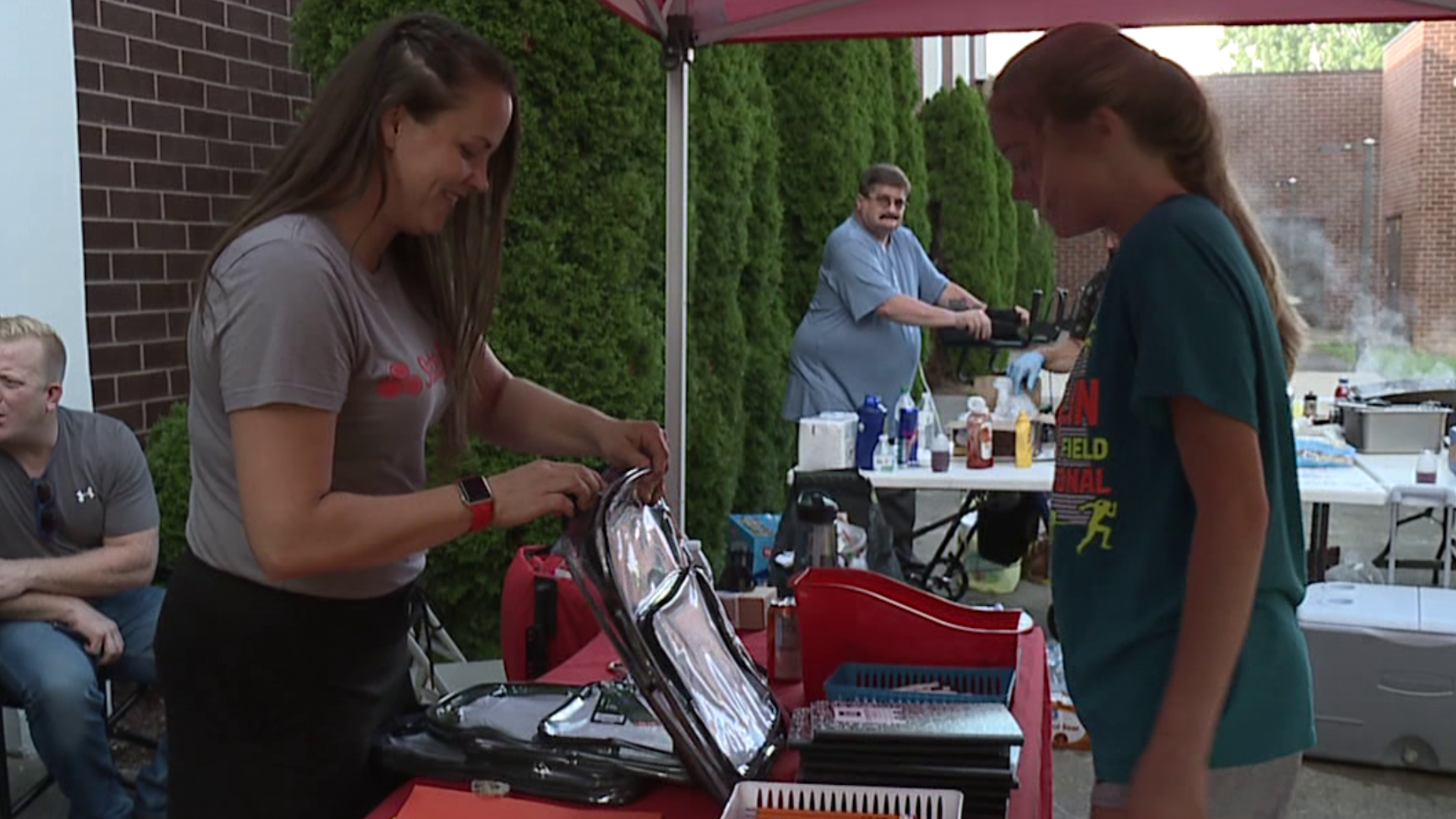 Students received free school supplies and free haircuts.