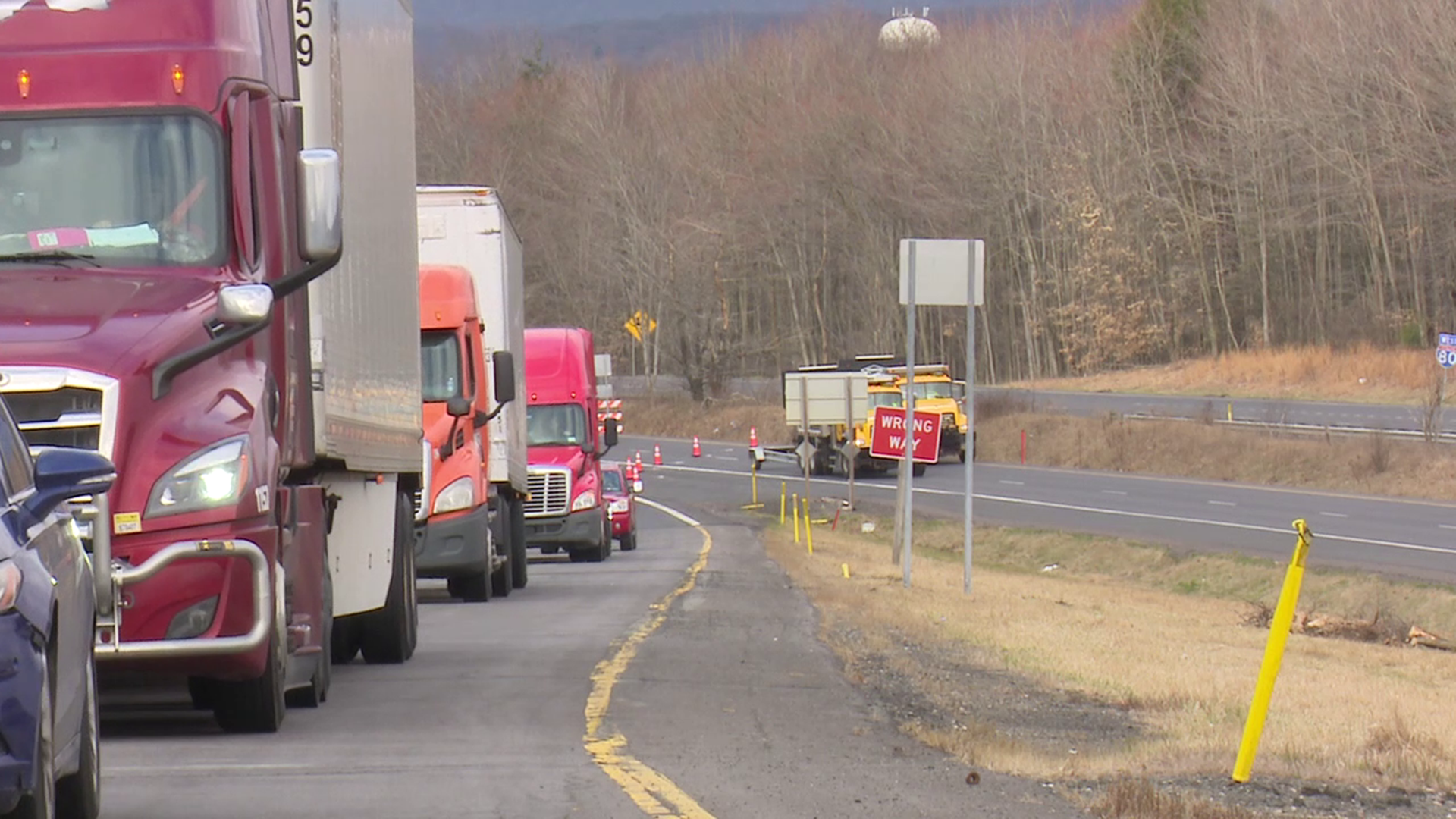 Two tractor-trailers were involved in the accident that resulted in a long closure.