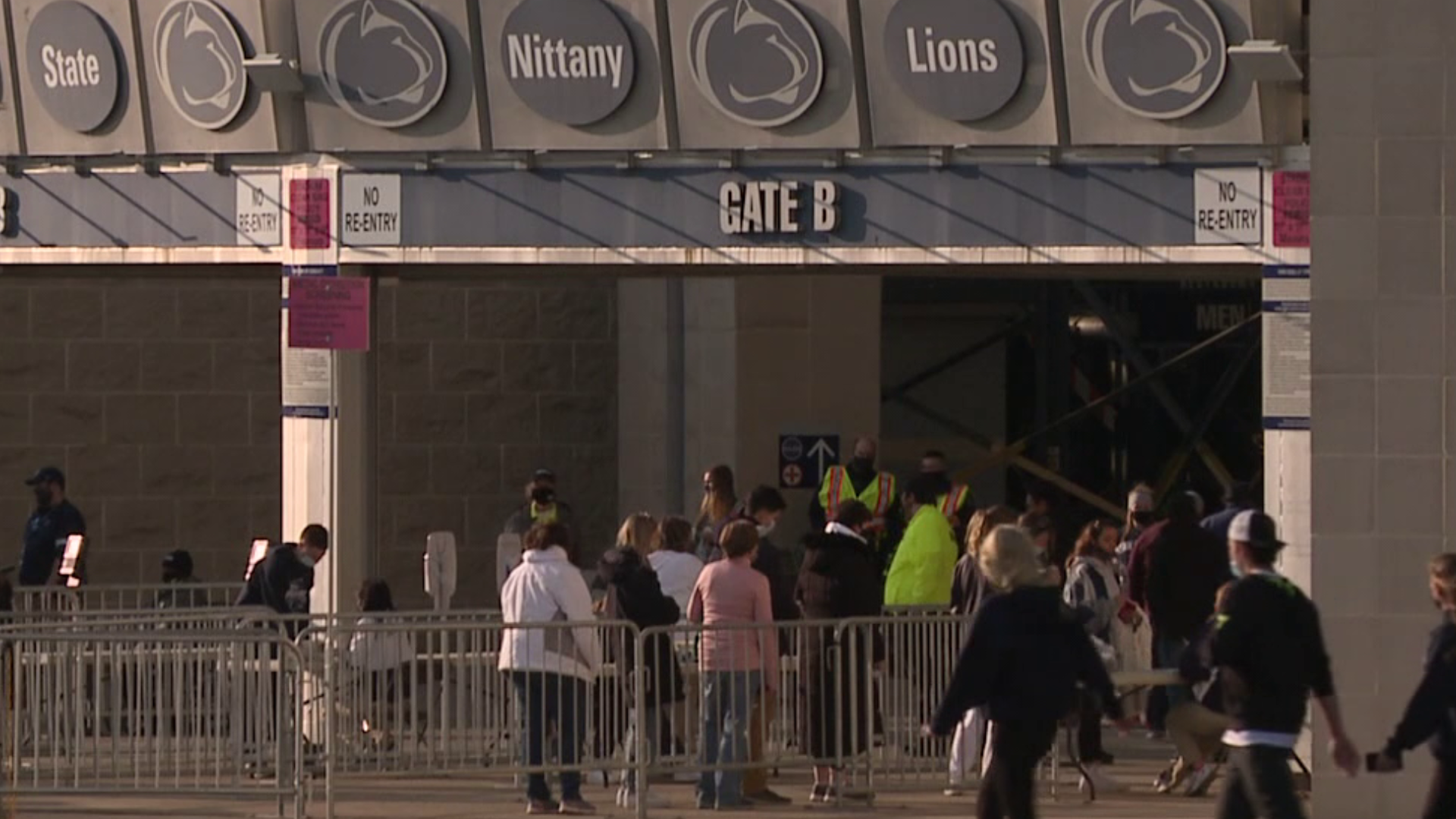 Seniors and other fans were allowed inside to cheer on Penn State football players during a special spring practice.