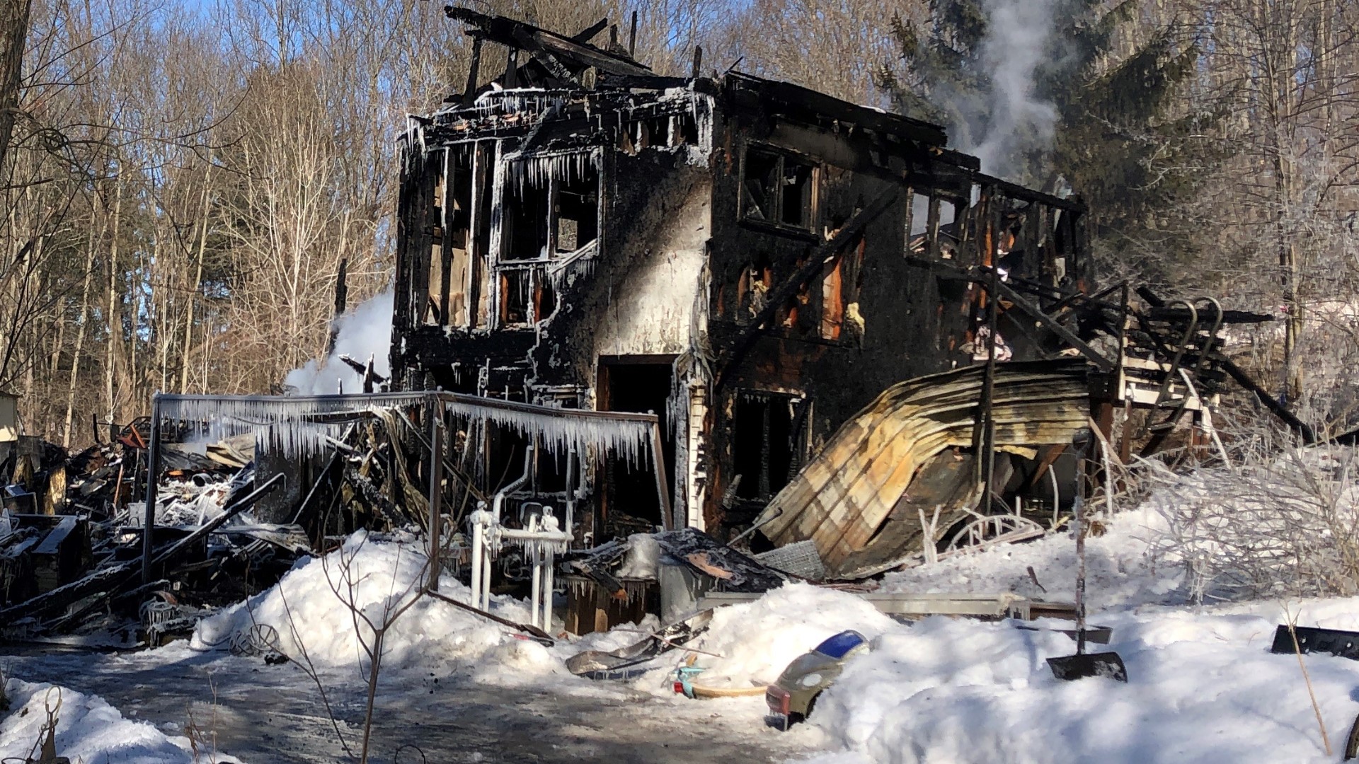 Three people in the home got out safely when the fire started Tuesday morning.