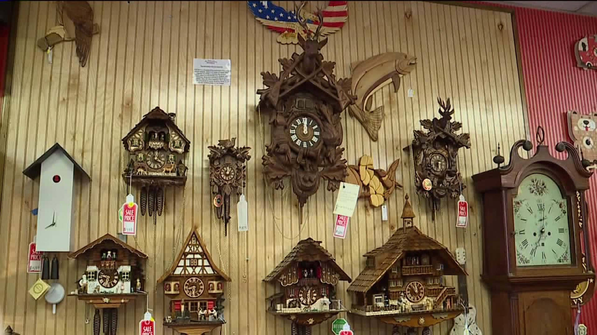 Workers at Ye Olde Clock and Gift Shoppe 'Spring Forward'