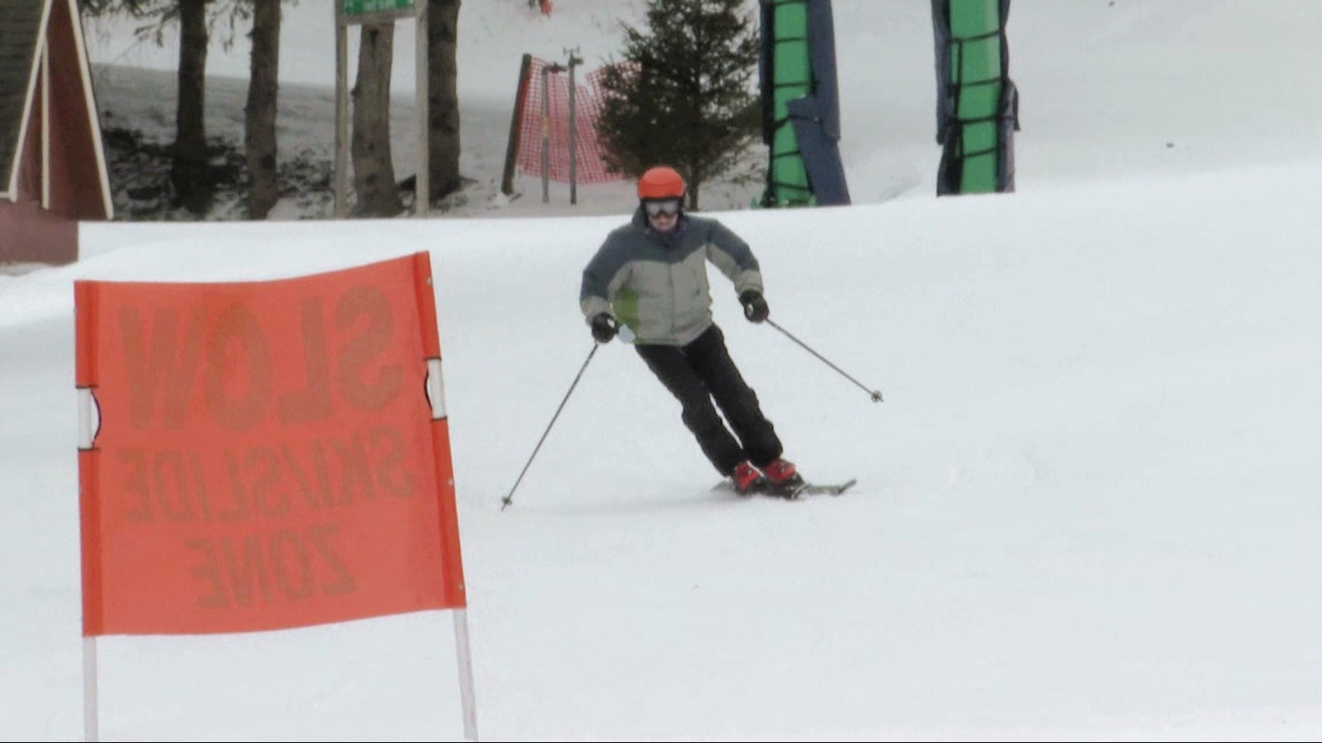 Newswatch 16's Courtney Harrison found skiers at Elk Mountain on Tuesday, riding on freshly manmade snow.