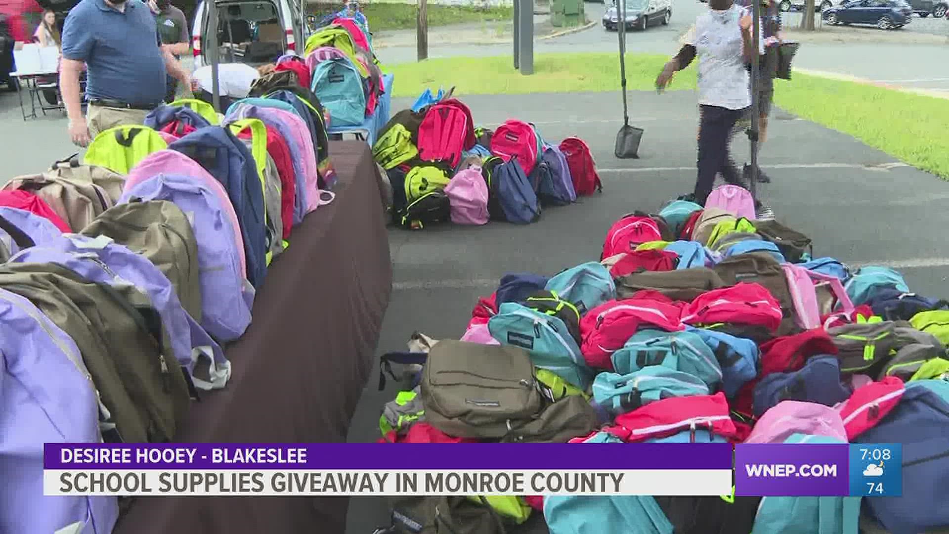 Students received everything from school supplies and backpacks to oral hygiene and snacks at a giveaway in Monroe County.