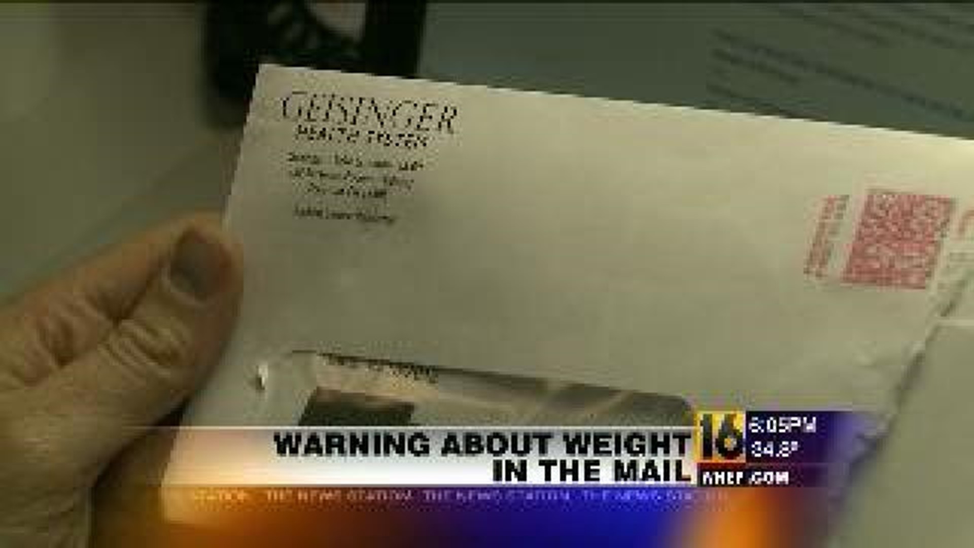 Warning About Weight in the Mail