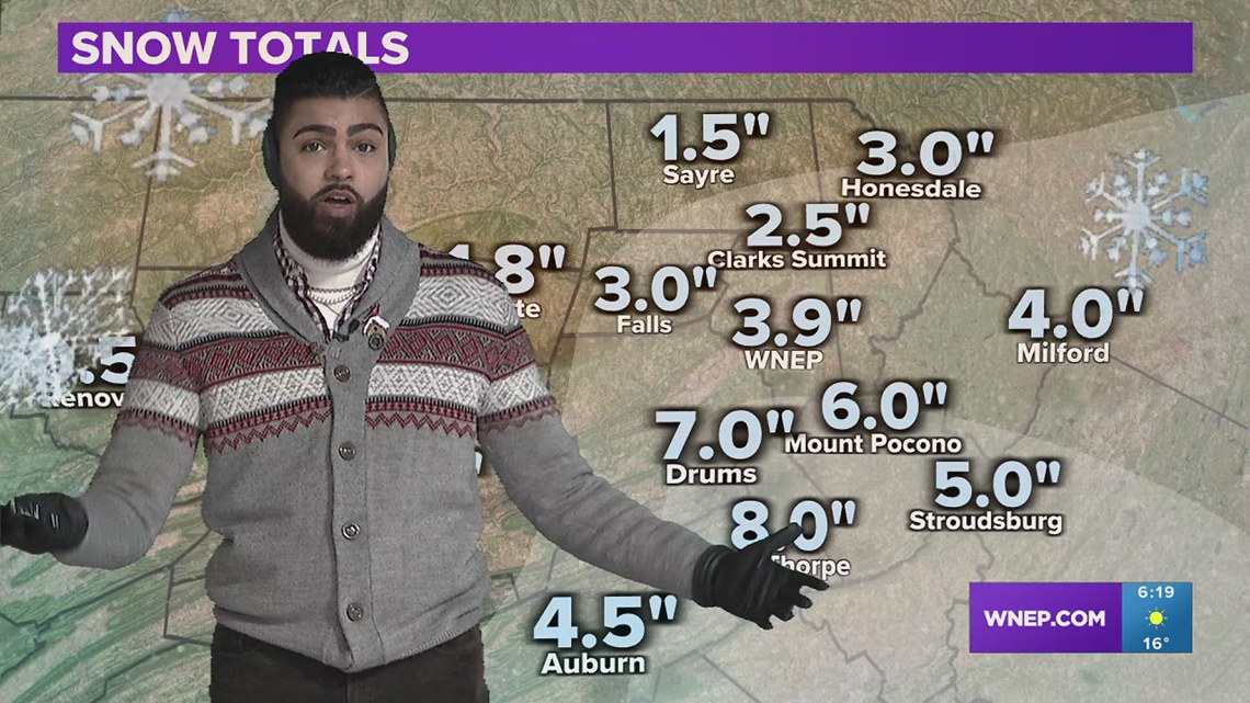 6PM Update: Sunday snow totals and cold weather advisories issued for ...