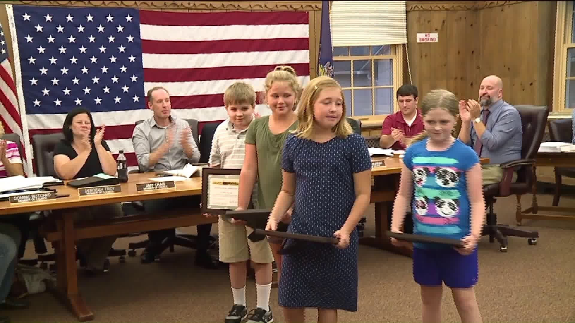 Kids Recognized for Fundraising Effort for Community Pool