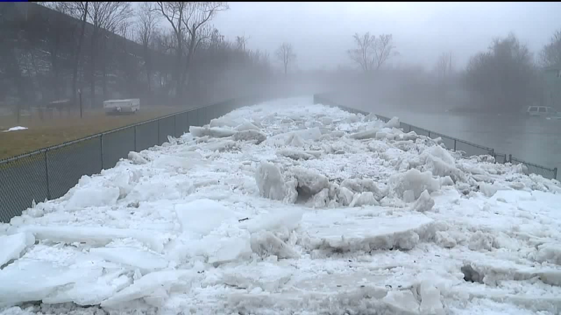 Ice Jams Cause Flooding Along Luzerne County Creek
